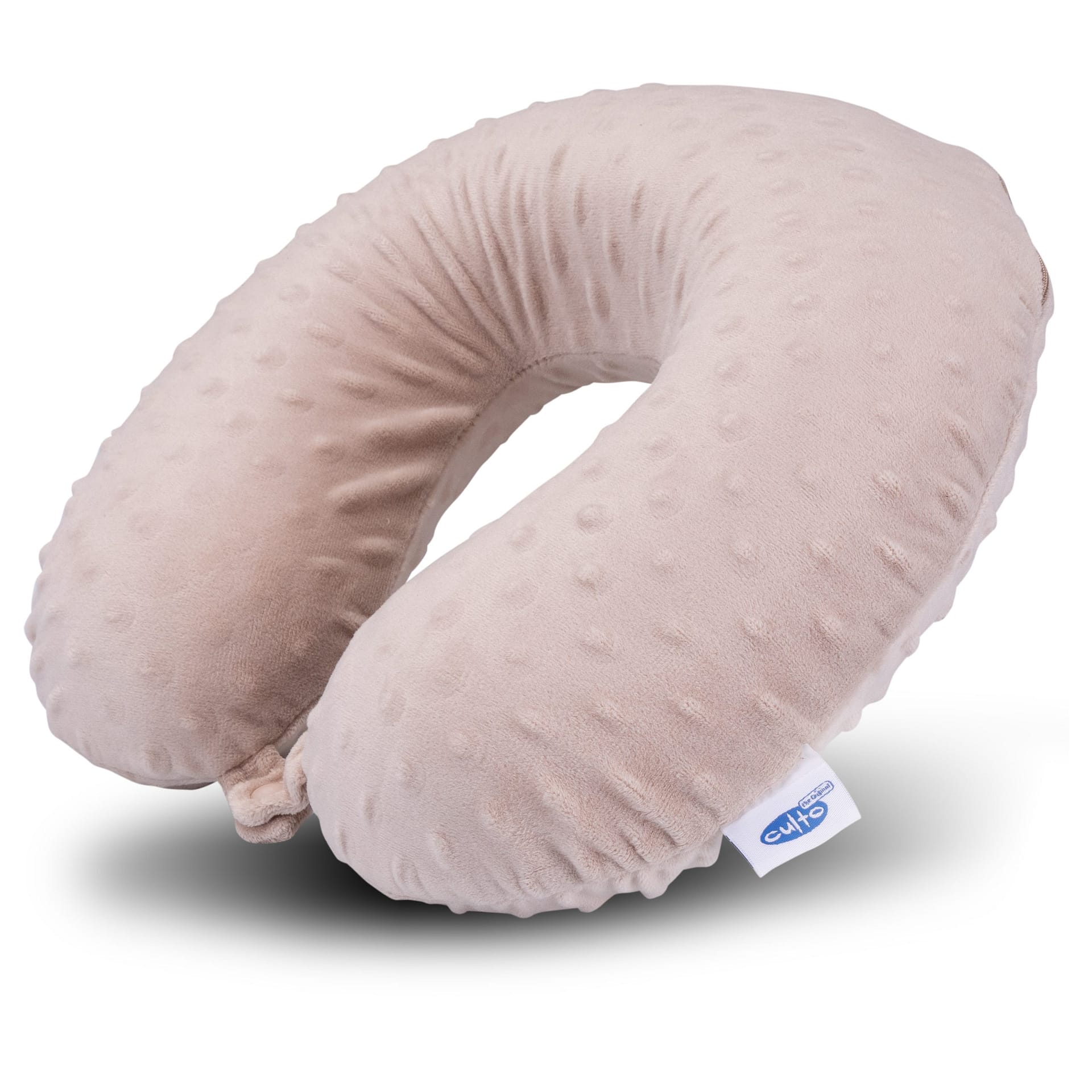 Beige Nackenrolle mit Memory Füllung