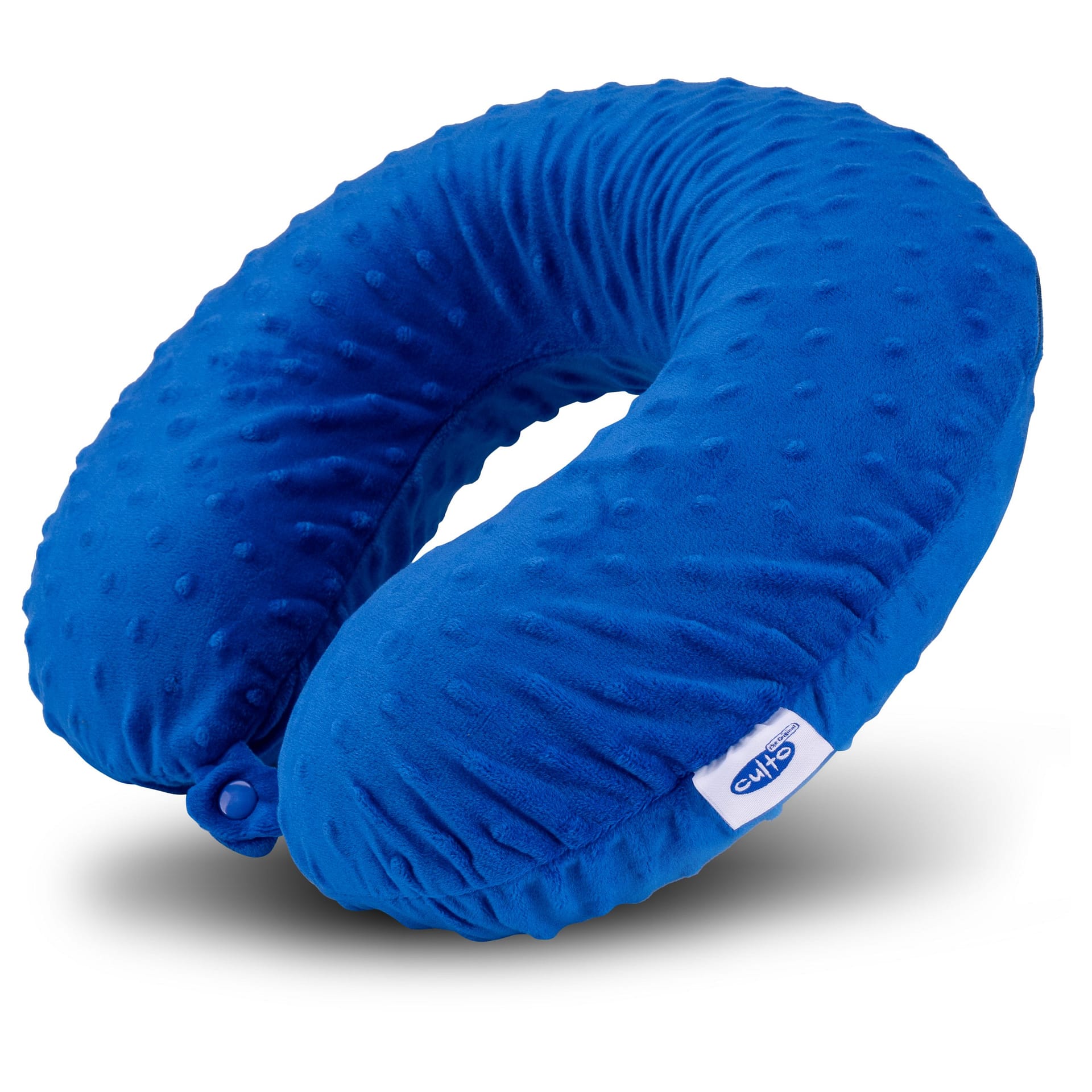 Kornblumenblaue Nackenrolle mit Memory Füllung